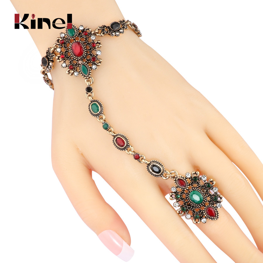 Resin Art Ring - キネル-女性のためのトルコのリンクリング,ユニークなブレスレット,アンティーク,クリスタル,花,ヴィンテージ,ウェディングジュエリー,新しいコレクション2017