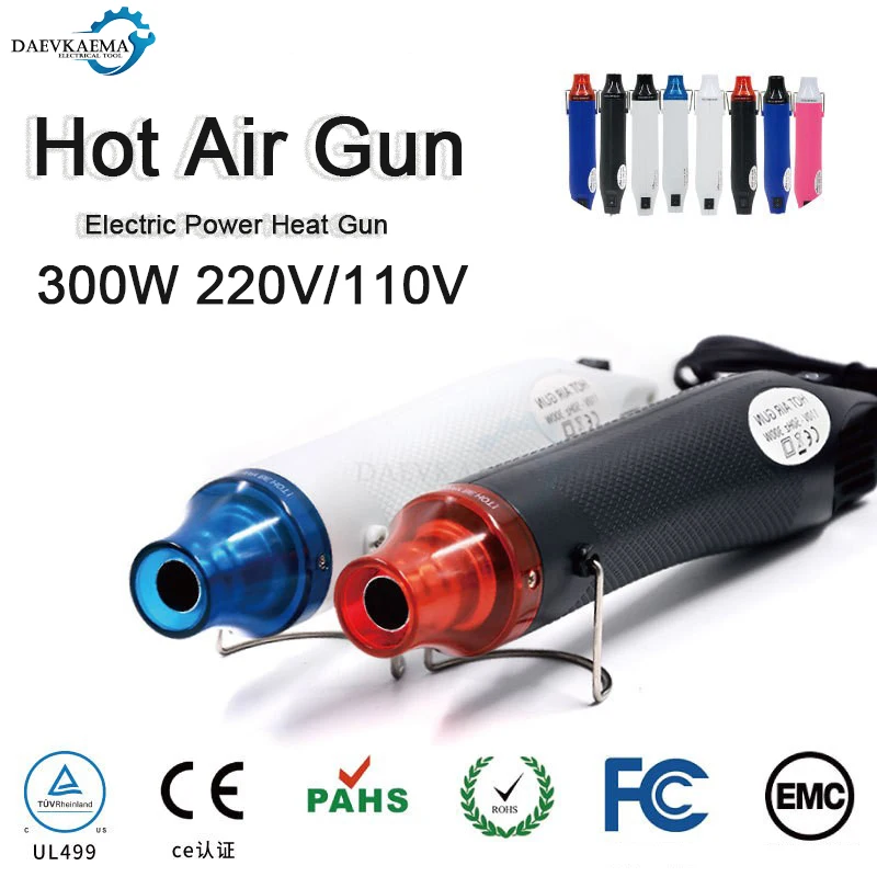 Resin Art Heat Gun - ミニ熱風ヒートガン 220V/110V DIYクラフト用 ポータブル熱風ガンツール エンボス加工 シュリンク包装