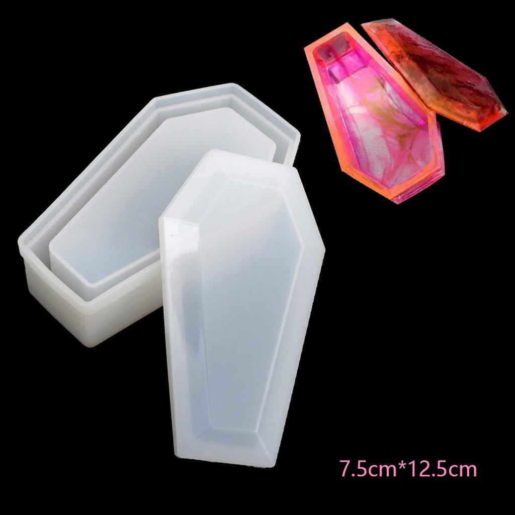 Resin Art Equipment - 棺型小物入れシリコン樹脂アートモールド棺型収納容器ユニークなダークロマンチックな家の装飾ギフト