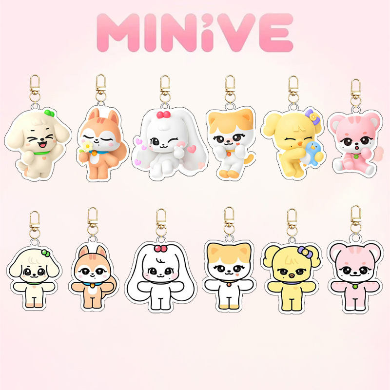Resin Art Hanging - Ive Minivek Kpop グループアイドルアクリルキーホルダー素敵なバッグチャームペンダントファンギフトキーチェーンお土産クリエイティブ新しい Kingring かわいい