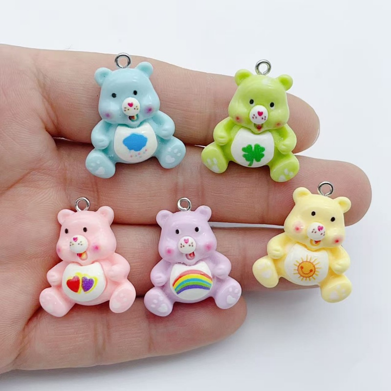 Resin Art Hanging - 10個の漫画動物チャームペンダントDIY作成用イヤリング、ネックレス、ブレスレット、アクセサリー、装飾品