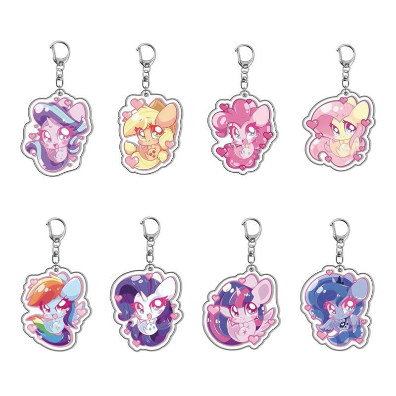 Resin Art Hanging - マイリトルポニーアニメアクリル漫画キーホルダーキーリングバッグチャームクリエイティブアクセサリー友人ガールフィギュアジュエリーペンダントかわいい