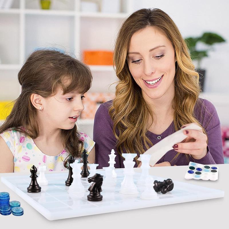 レジンチェスセット型、チェス盤付きシリコンレジン型、3Dシリ - Resin Art Table のレビューと価格