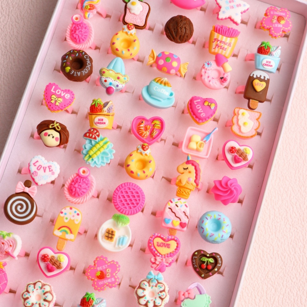 10/20/30/50/100 ピース/ロットファッション漫 - Resin Art Ring のレビューと価格