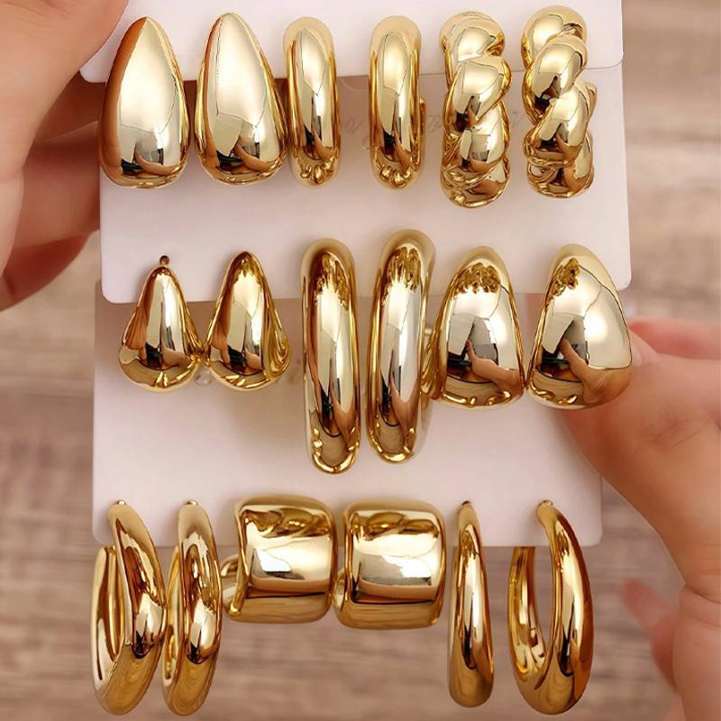 18 ピース/セットファッションウォータードロップイヤリング - Resin Art Ring のレビューと価格