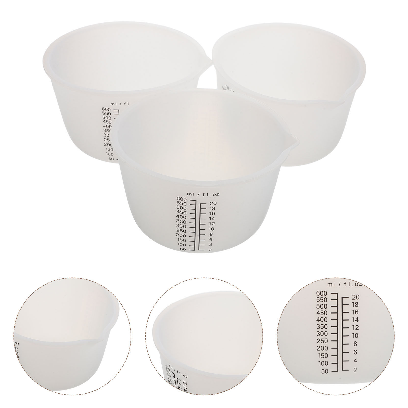 3個セット シリコン製レジン注型カップ 600ml ノンステ - Resin Mixing Cup のレビューと価格