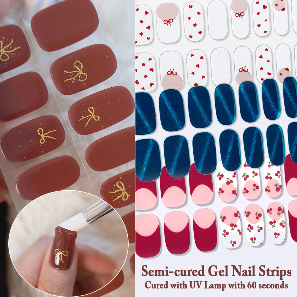 セミキュアジェルネイルストリップ 16枚入り - 自己粘着ジ - Uv Lamp Nail Resin のレビューと価格