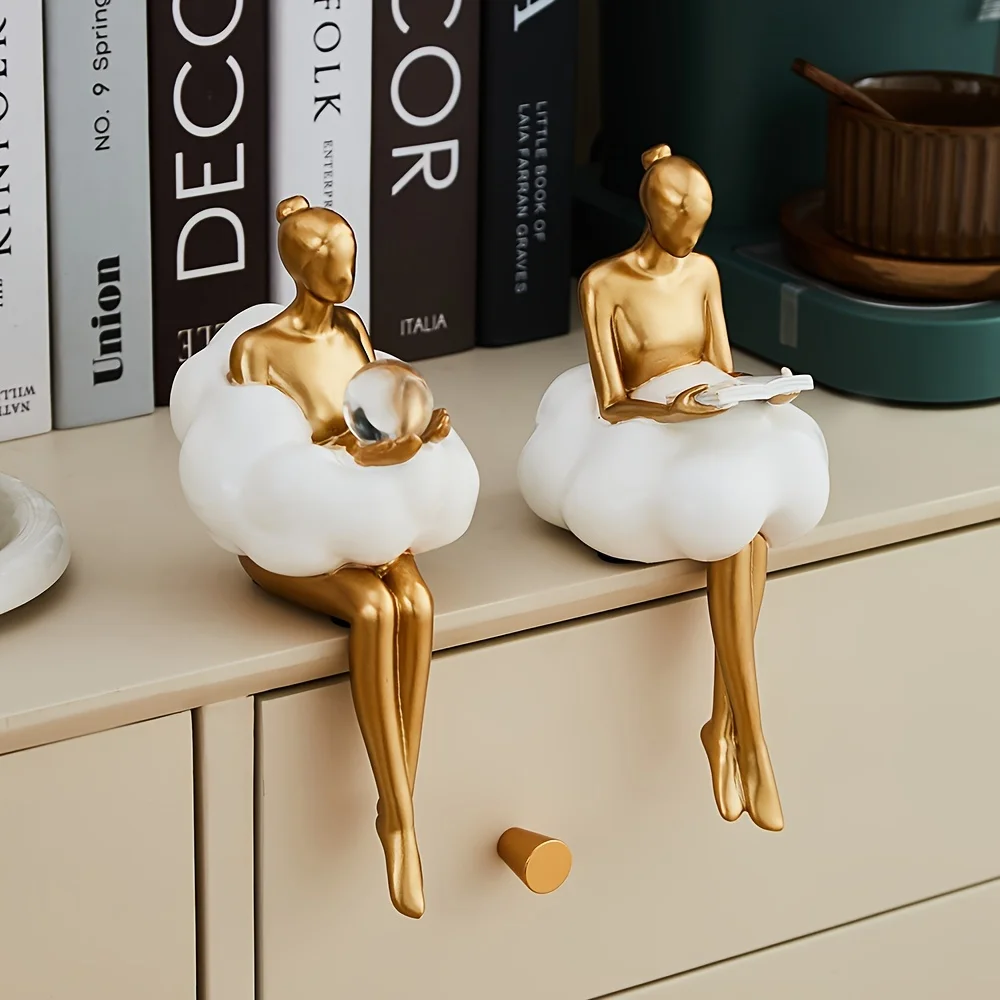 クラウドガール彫刻抽象アートフィギュア像モダンなテーブル装飾 - Resin Art Aesthetic のレビューと価格
