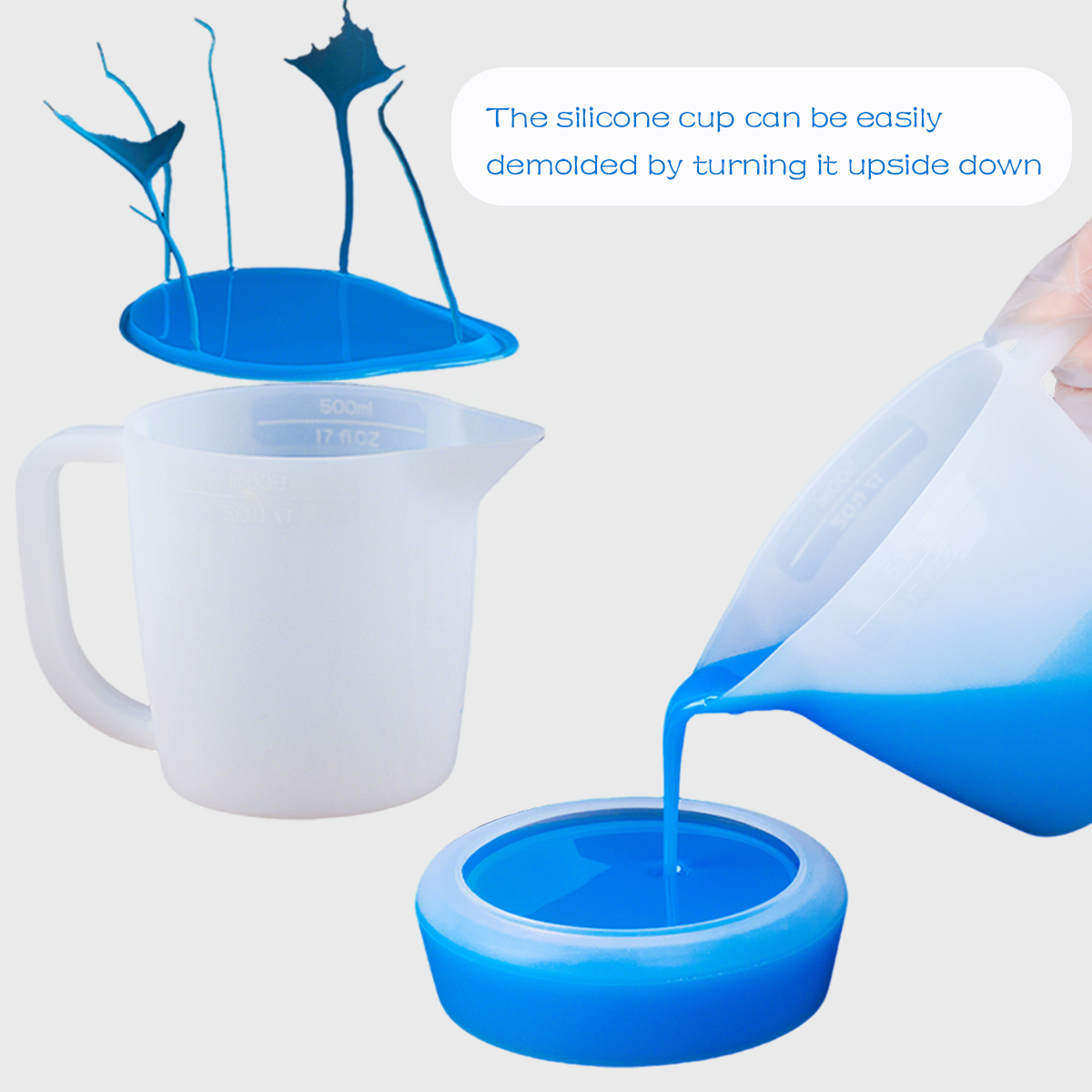 500mlシリコン計量カップ、ハンドル付き、DIY混合エポキ - Resin Mixing Cup のレビューと価格