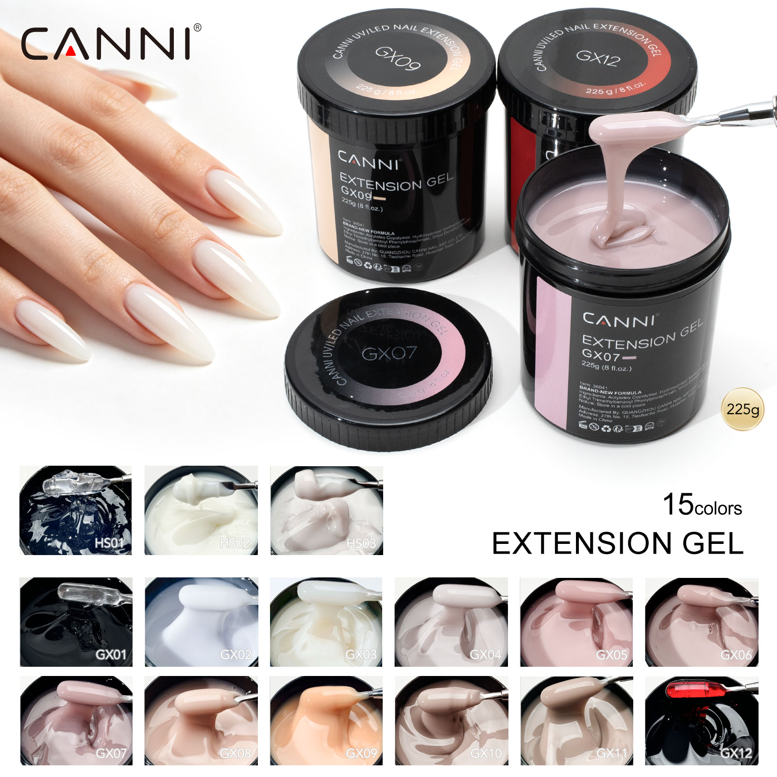 CANNI 225g リフィル カモフラージュジェル 無刺激 - Uv Lamp Nail Resin のレビューと価格