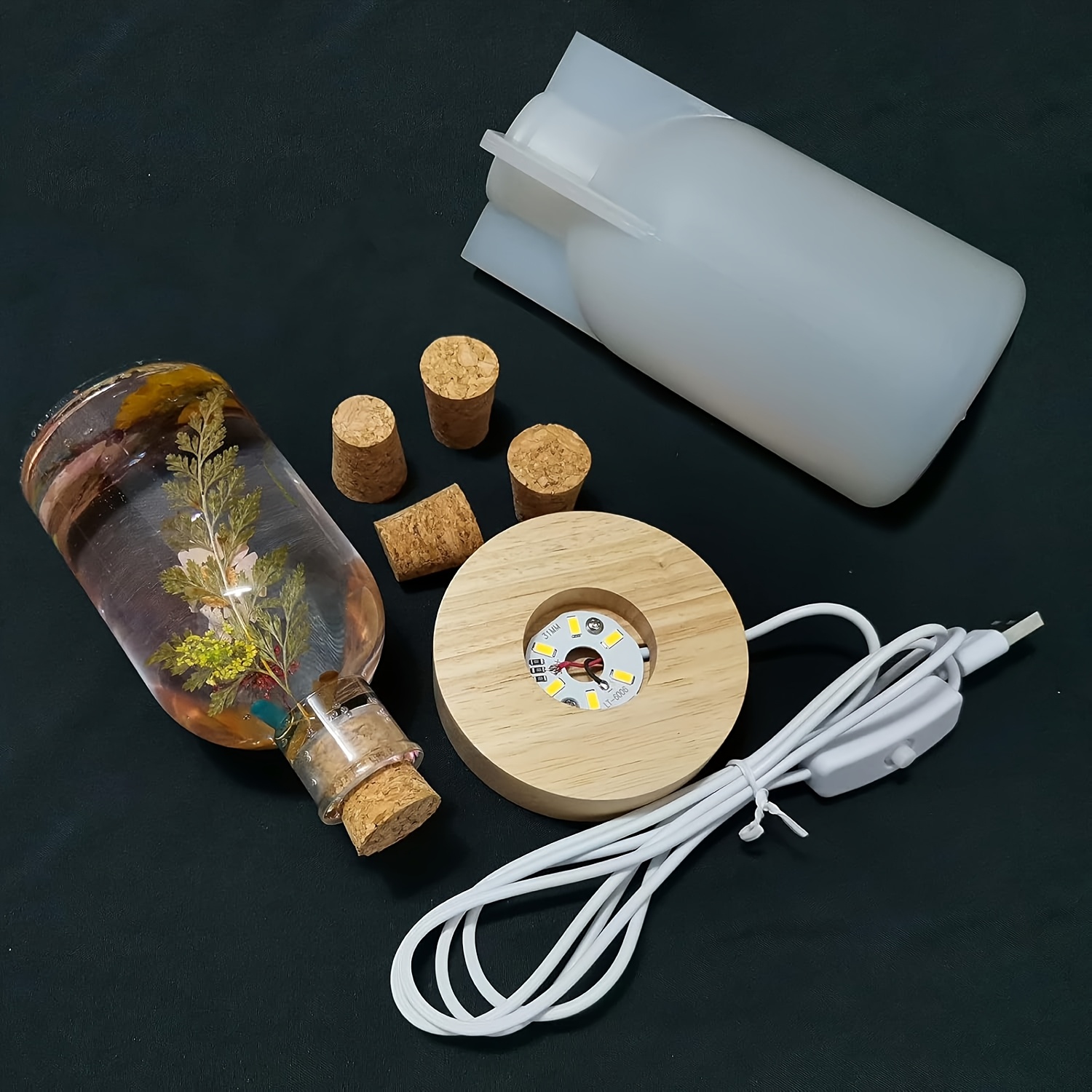 ドリフトボトルライト樹脂型セット、LEDランプシェードシリコ - Resin Art Equipment のレビューと価格