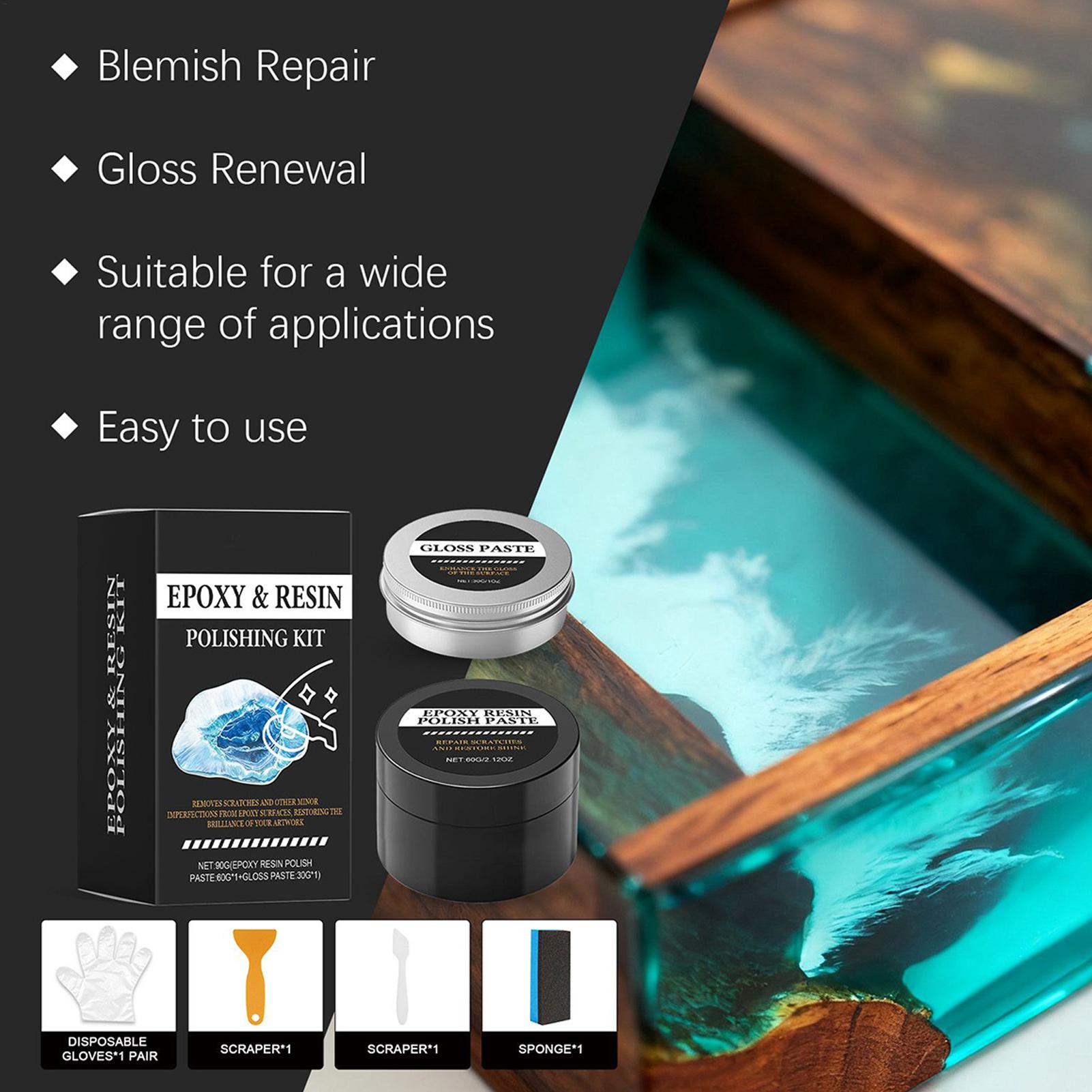 エポキシ樹脂研磨キット - 光沢を回復するクリーミーな傷除去 - Resin Art Table のレビューと価格