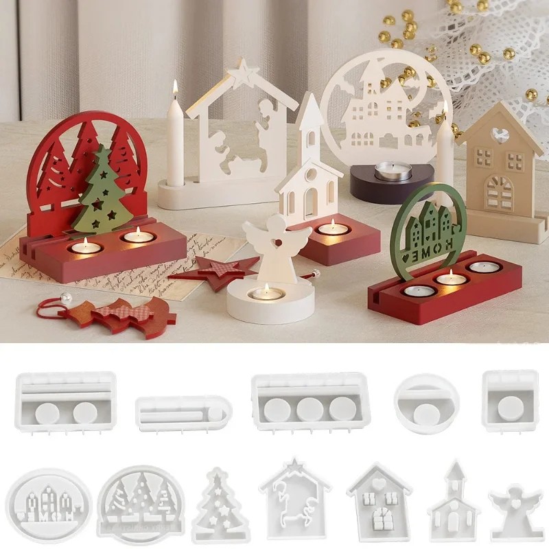 ハロウィンクリスマスキャンドルホルダー型DIYコンクリートセ - Xmas Resin Art のレビューと価格