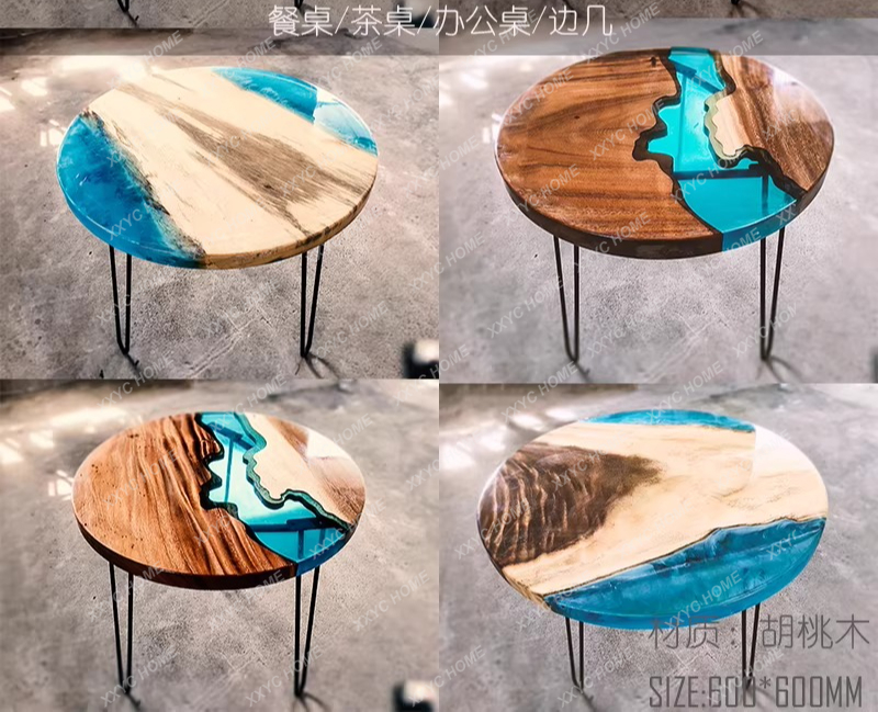 クリエイティブアートダイニングテーブル エポキシ樹脂 リバー - Resin Art Table のレビューと価格