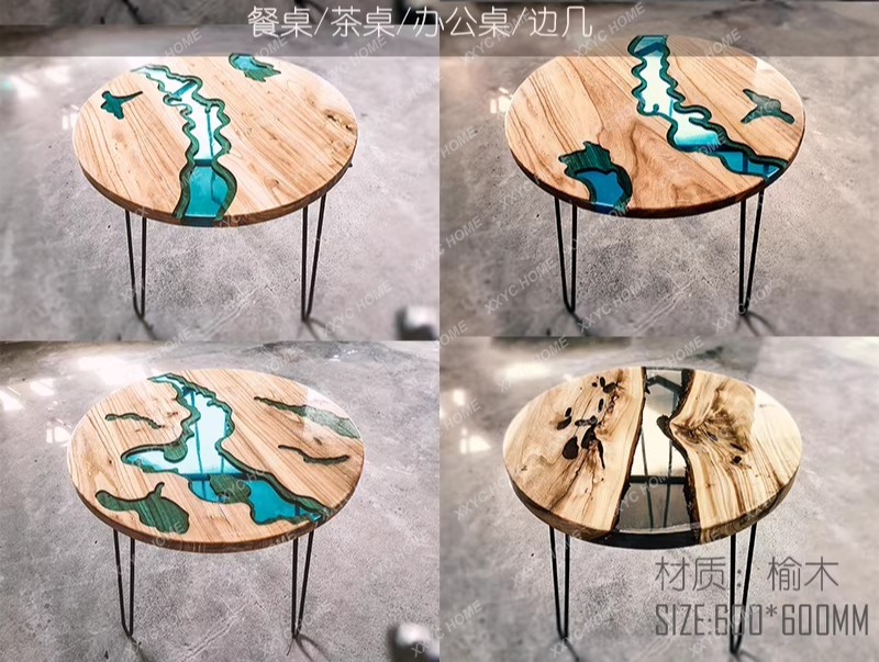 クリエイティブアートダイニングテーブル エポキシ樹脂 リバー - Resin Art Table のレビューと価格