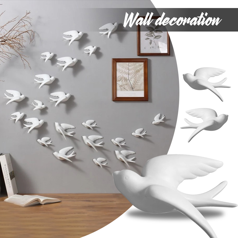 クリエイティブなセラミックの鳥の壁掛け,3D壁画,芸術的な装 - Background Resin Art のレビューと価格