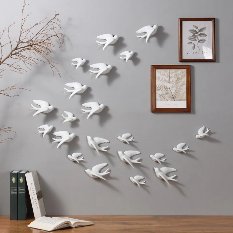 クリエイティブなセラミックの鳥の壁掛け,3D壁画,芸術的な装 - Background Resin Art のレビューと価格