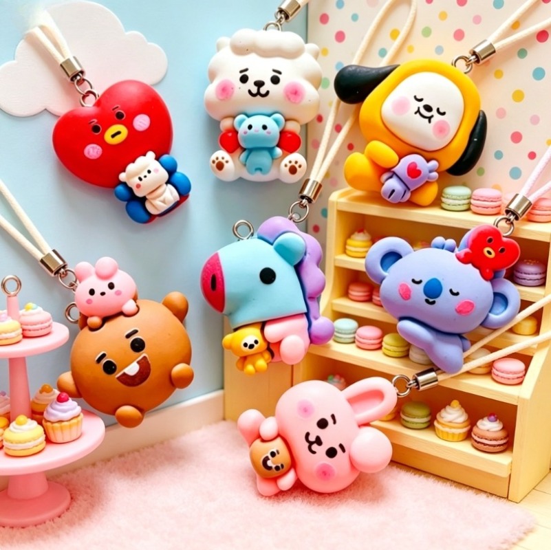 7 個 BT21 樹脂漫画チャーム DIY アクセサリークラ - Resin Art Hanging のレビューと価格