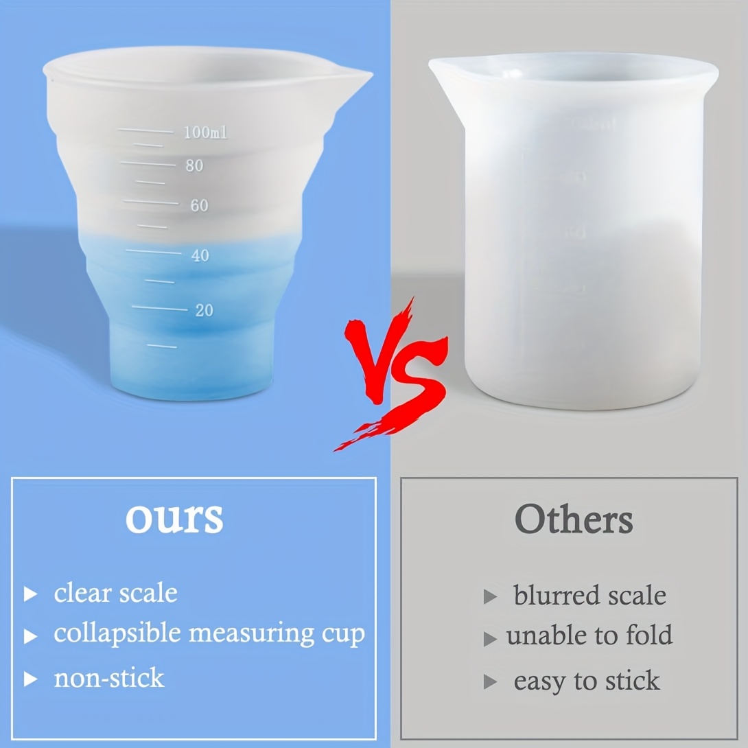 50-500 ミリリットル折りたたみ式シリコーン計量カップマ - Resin Mixing Cup のレビューと価格
