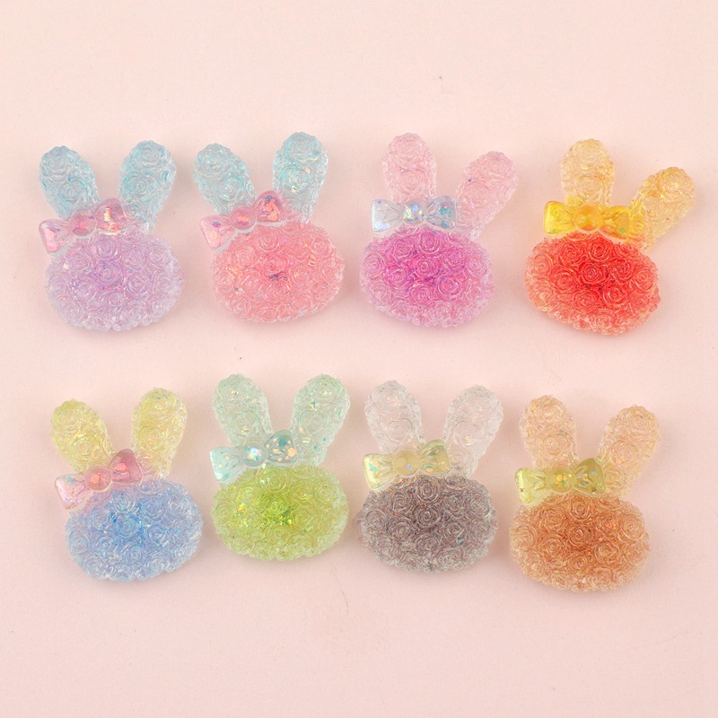 5個入り 18*25mm 光るグラデーションウサギレジンカボ - Resin Art Things のレビューと価格