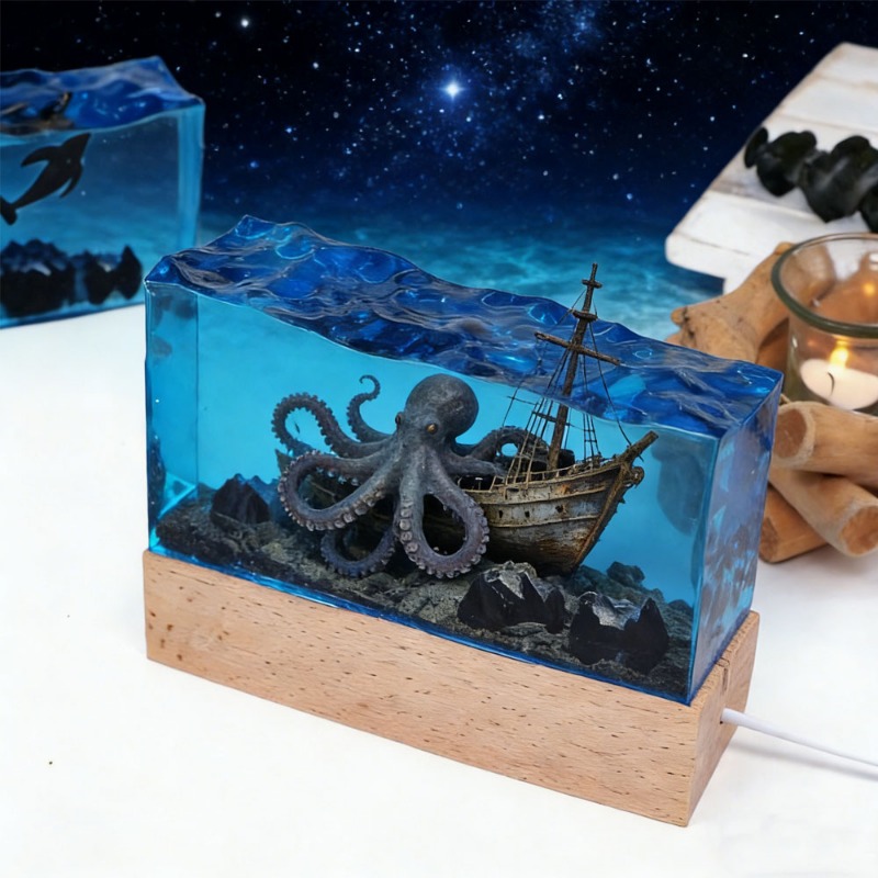 DIYレジン工芸ライト水中風景シリコンキャスティングモールド - Resin Art Equipment のレビューと価格
