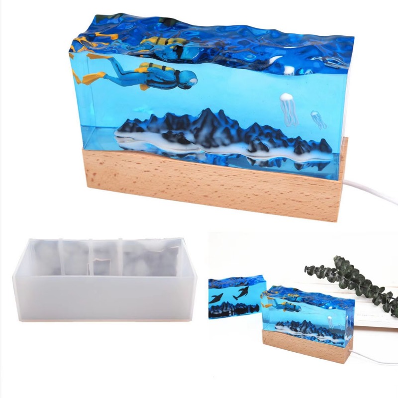 DIYレジン工芸ライト水中風景シリコンキャスティングモールド - Resin Art Equipment のレビューと価格