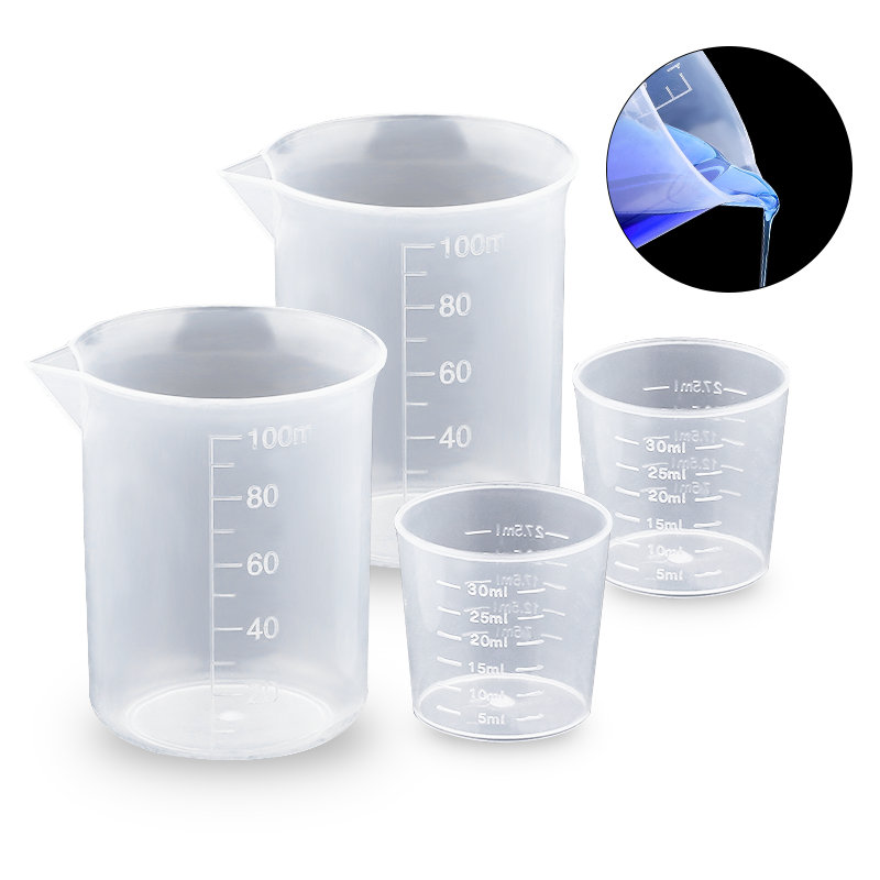 100ML & 30ML プラスチック計量カップ目盛り付きビ - Resin Mixing Cup のレビューと価格