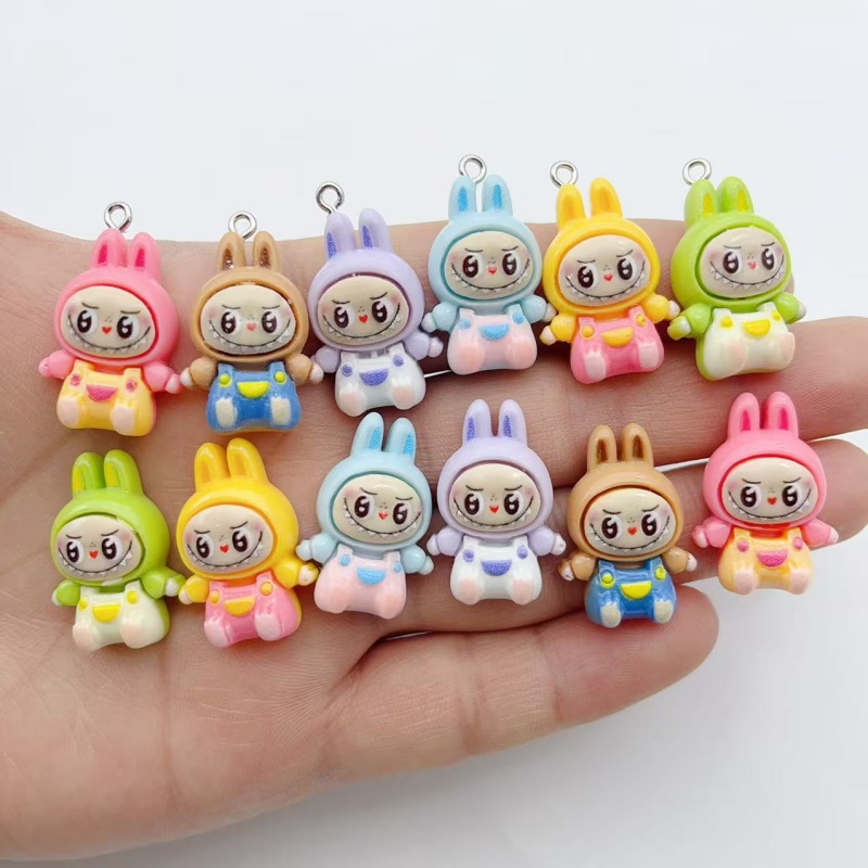 10 個かわいいウサギイチゴハウス樹脂チャーム素敵な漫画の動 - Resin Art Hanging のレビューと価格