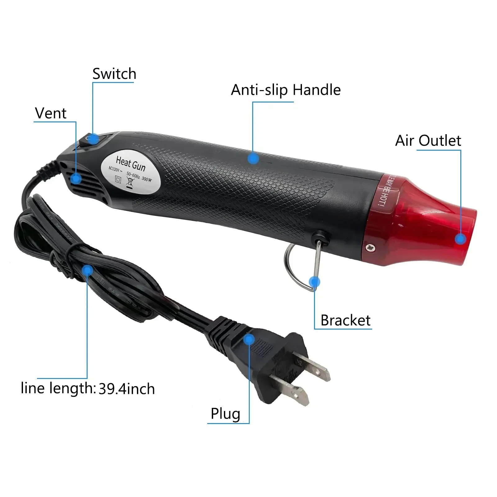 110V/220Vミニホットエアガン 300W ポータブルヒ - Resin Art Heat Gun のレビューと価格