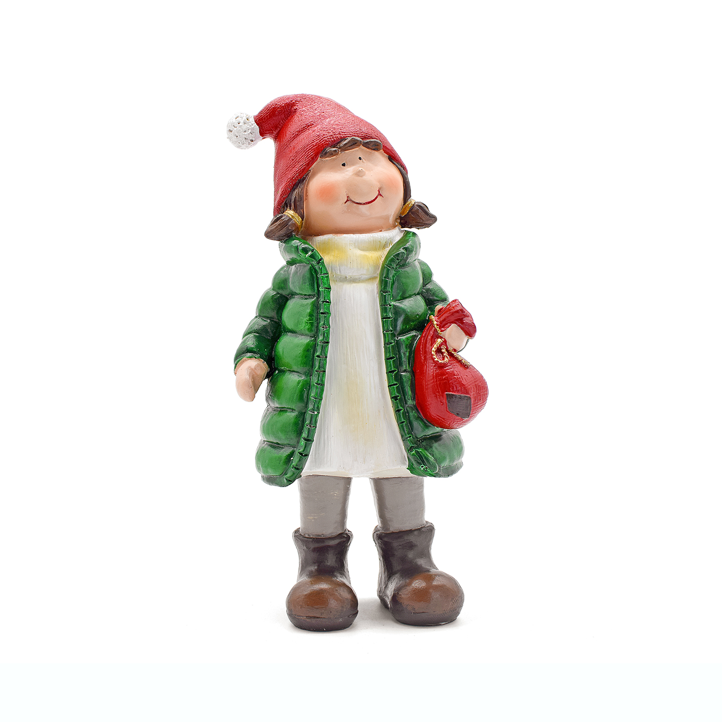 クリスマスの男の子と女の子のカップルの置物2個セット、素敵な - Xmas Resin Art のレビューと価格