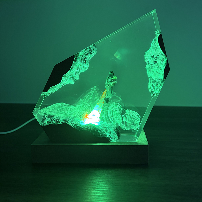 SFアニメフィギュア生物樹脂製テーブルライトクリエイティブア - Resin Art Table のレビューと価格