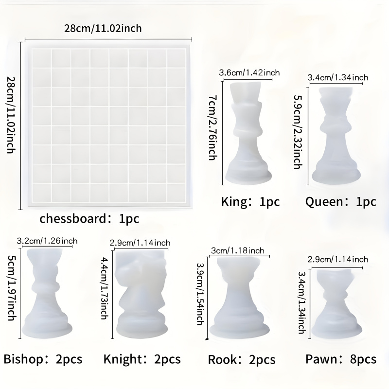 11Chessboard16樹脂シリコンモールドセット、3D - Resin Art Equipment のレビューと価格