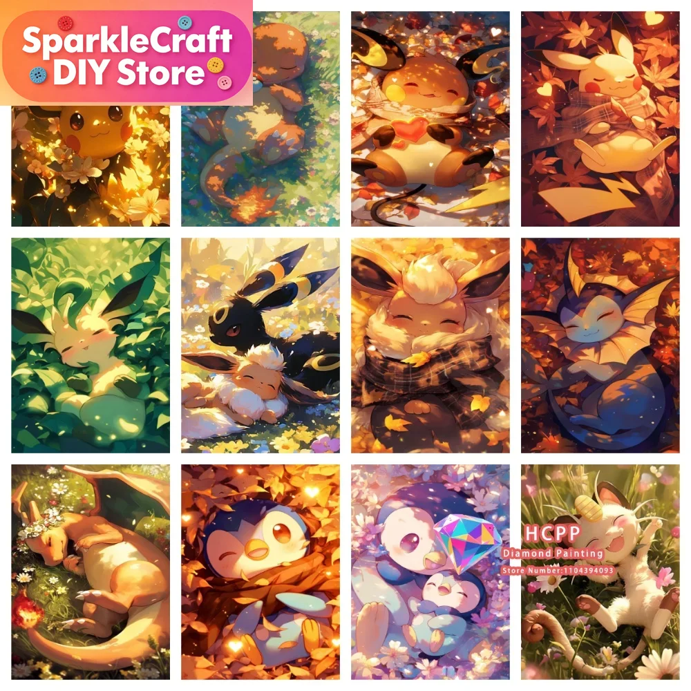 1pc フレームレス漫画ポケモンピカチュウリザードンイーブイ - Resin Art Things のレビューと価格
