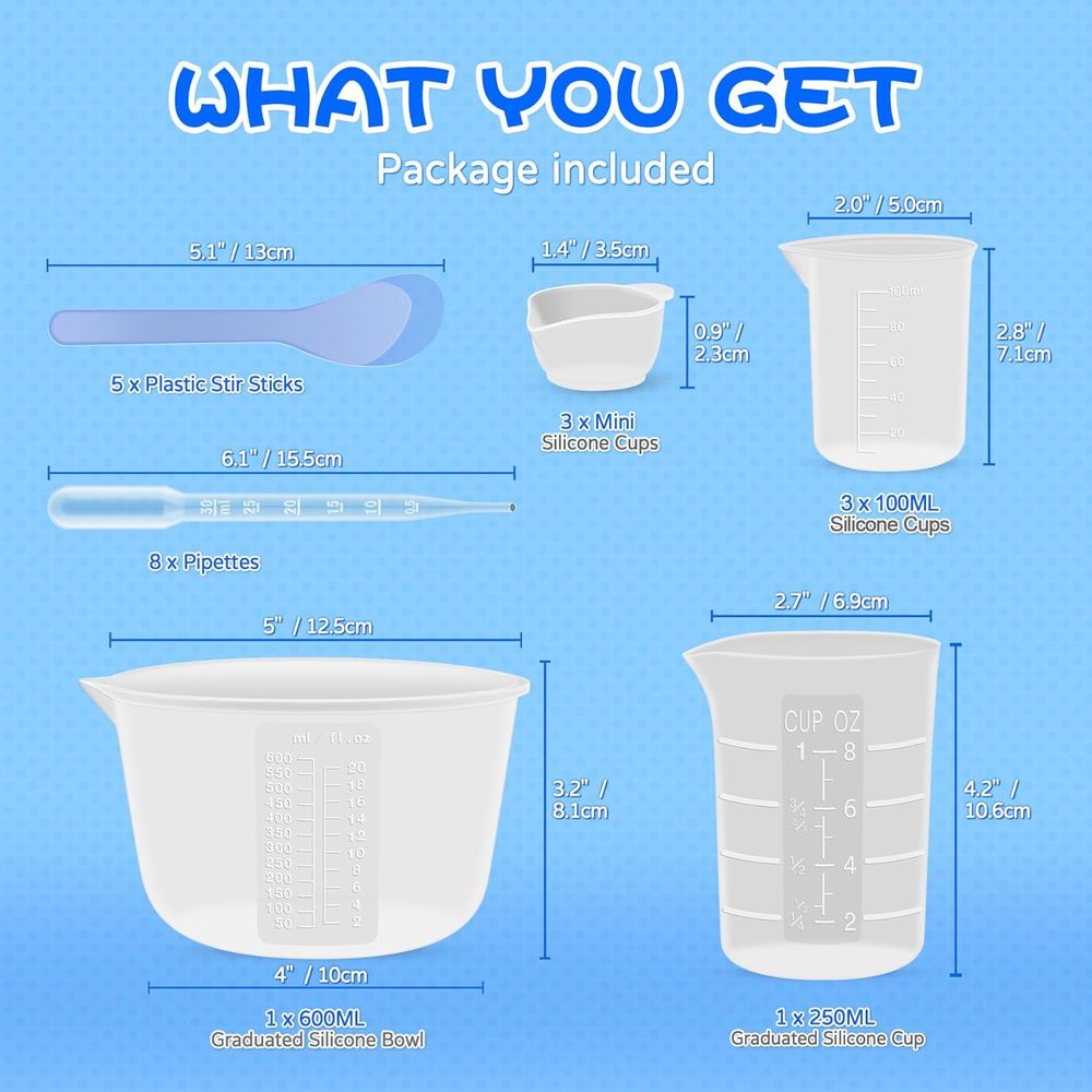 シリコン樹脂混合計量カップまたは樹脂用品、600ml/20o - Resin Mixing Cup のレビューと価格