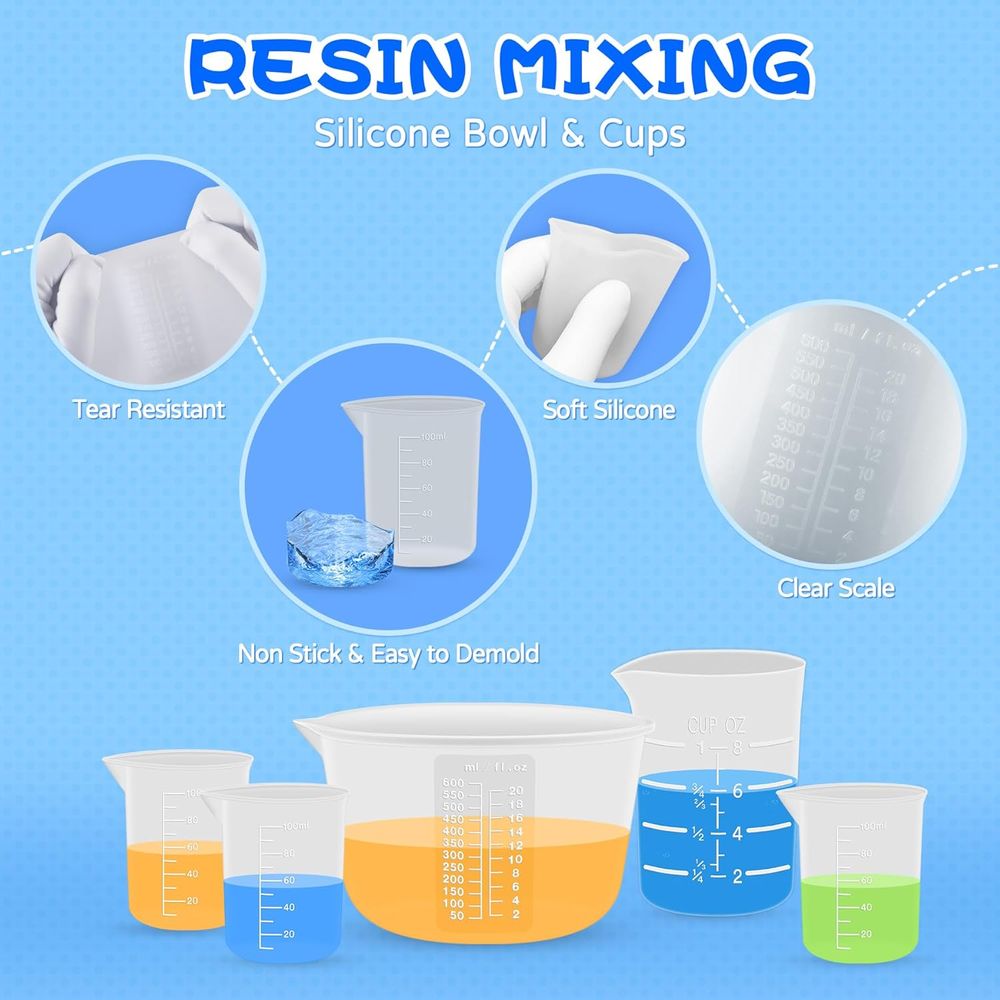 シリコン樹脂混合計量カップまたは樹脂用品、600ml/20o - Resin Mixing Cup のレビューと価格