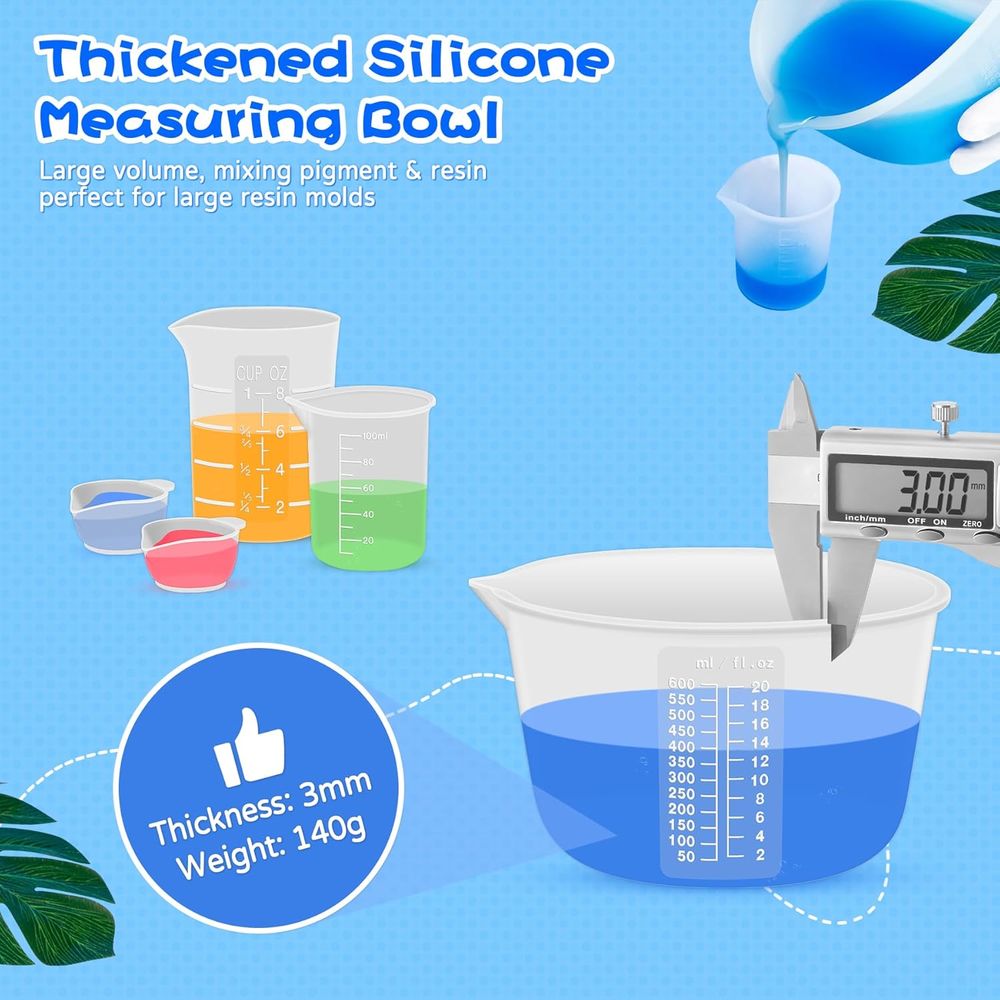 シリコン樹脂混合計量カップまたは樹脂用品、600ml/20o - Resin Mixing Cup のレビューと価格