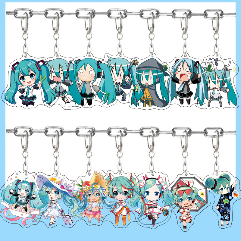 初音ミクアニメアクリルかわいいフィギュアバッグチャームキーリ - Resin Art Hanging のレビューと価格