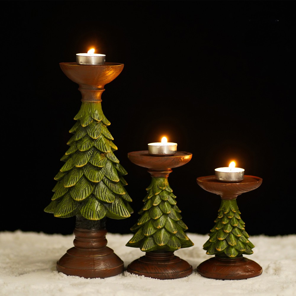 家の装飾 クリスマスツリー キャンドル デスクトップホルダー - Xmas Resin Art のレビューと価格