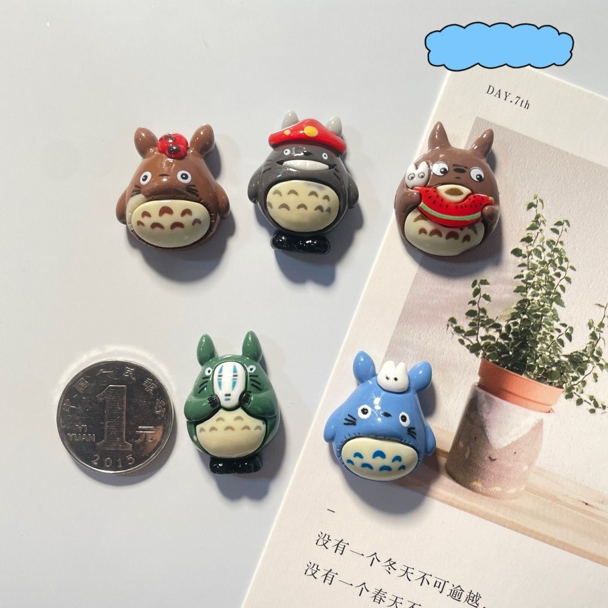トトロアニメ樹脂製冷蔵庫マグネットかわいい漫画フィギュア磁気 - Resin Art Toys のレビューと価格