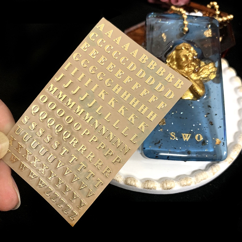 アルファベットの装飾ステッカー,金属,金,銀,エポキシ樹脂フ - Resin Art Heat Gun のレビューと価格